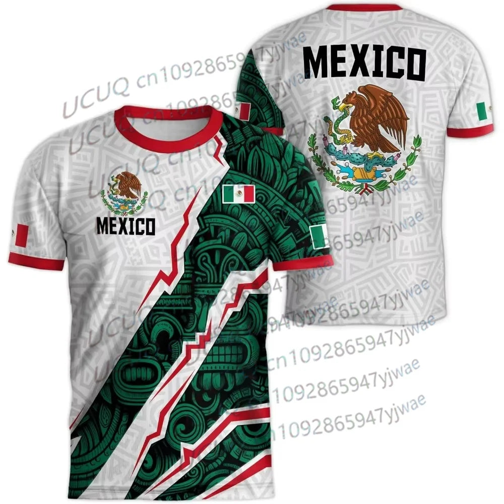 Mexico National Flag 3D Print Tops in Standard Inch Length for Sports