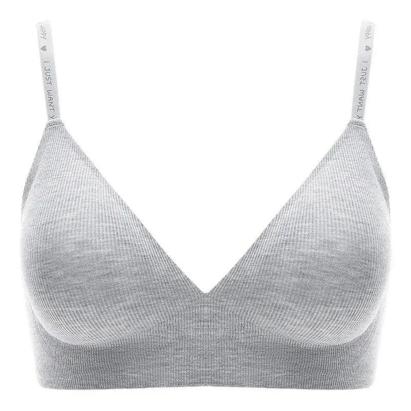 Seamless Nonwire Bras for Women: Comfortable U Back Bralette with Letter Strap.