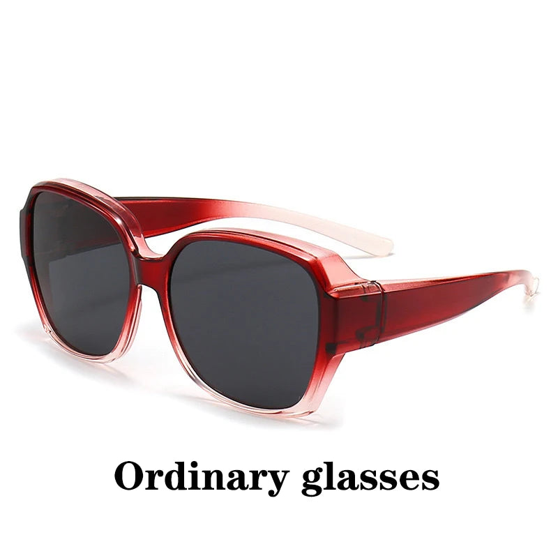 Round Polarized Fitover Sunglasses Vintage Portable Eyewear for Driving