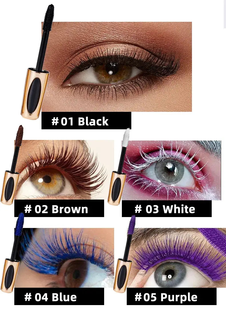 Colorful 5D Volume Mascara: Waterproof Curling Silk Extension Cream