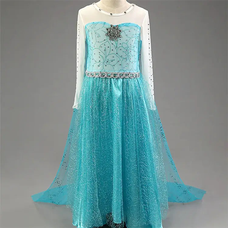 Elsa Costume for Girls – Long Sleeve Princess Dress for Cosplay