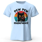 Hand-Drawn Cat Short Sleeve Cotton T-Shirt – Soft Casual Style