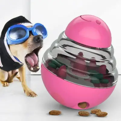 Interactive Dog Toy with Slow Food Dispenser IQ Treat Ball - Pink-2