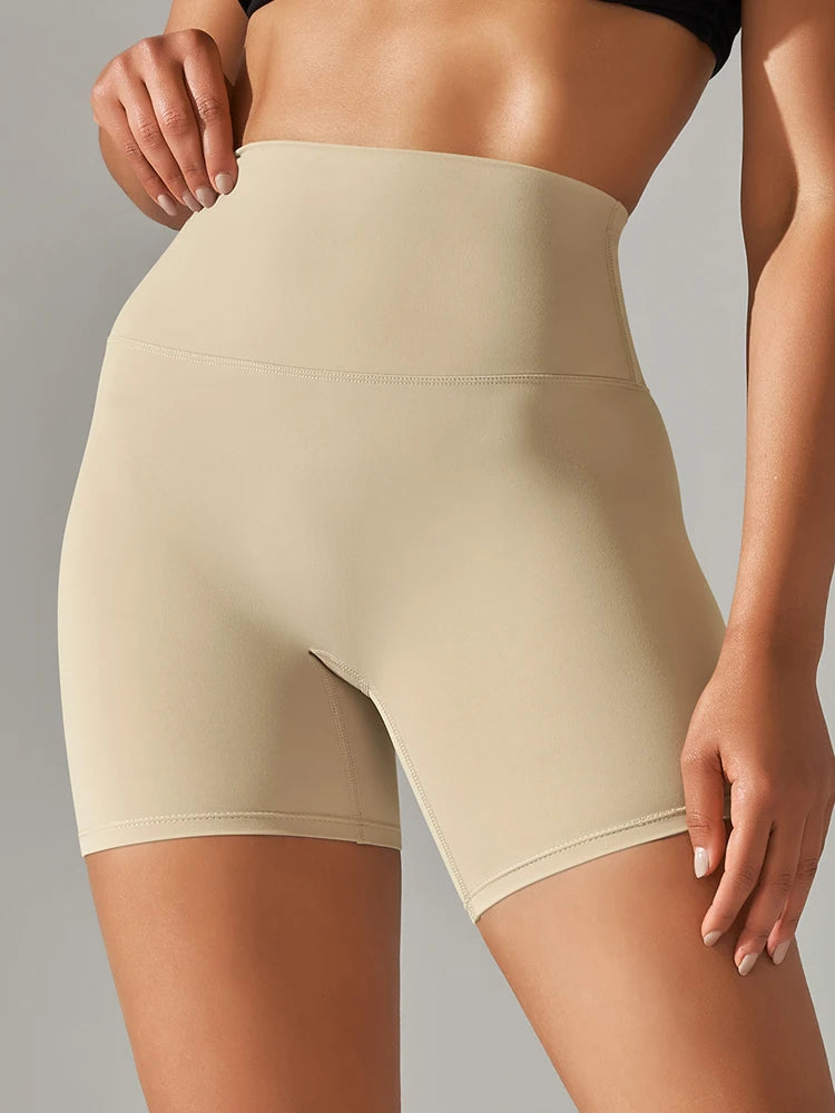 High Waist Yoga Shorts Quick Drying Fitness Workout Length