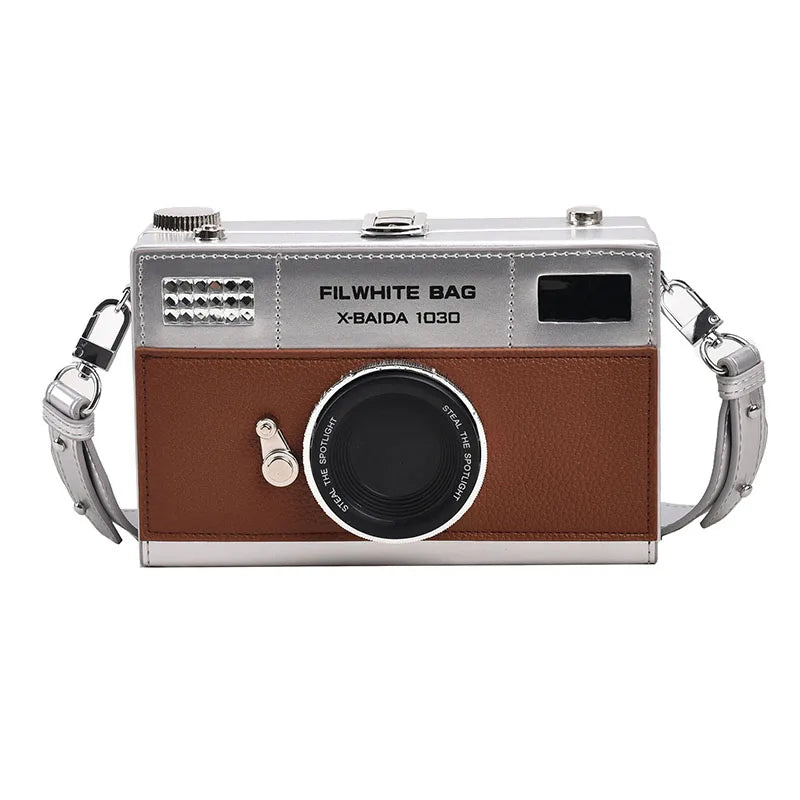 Retro Camera Crossbody Bag PU Leather 2026 Versatile Fashion Square Bag