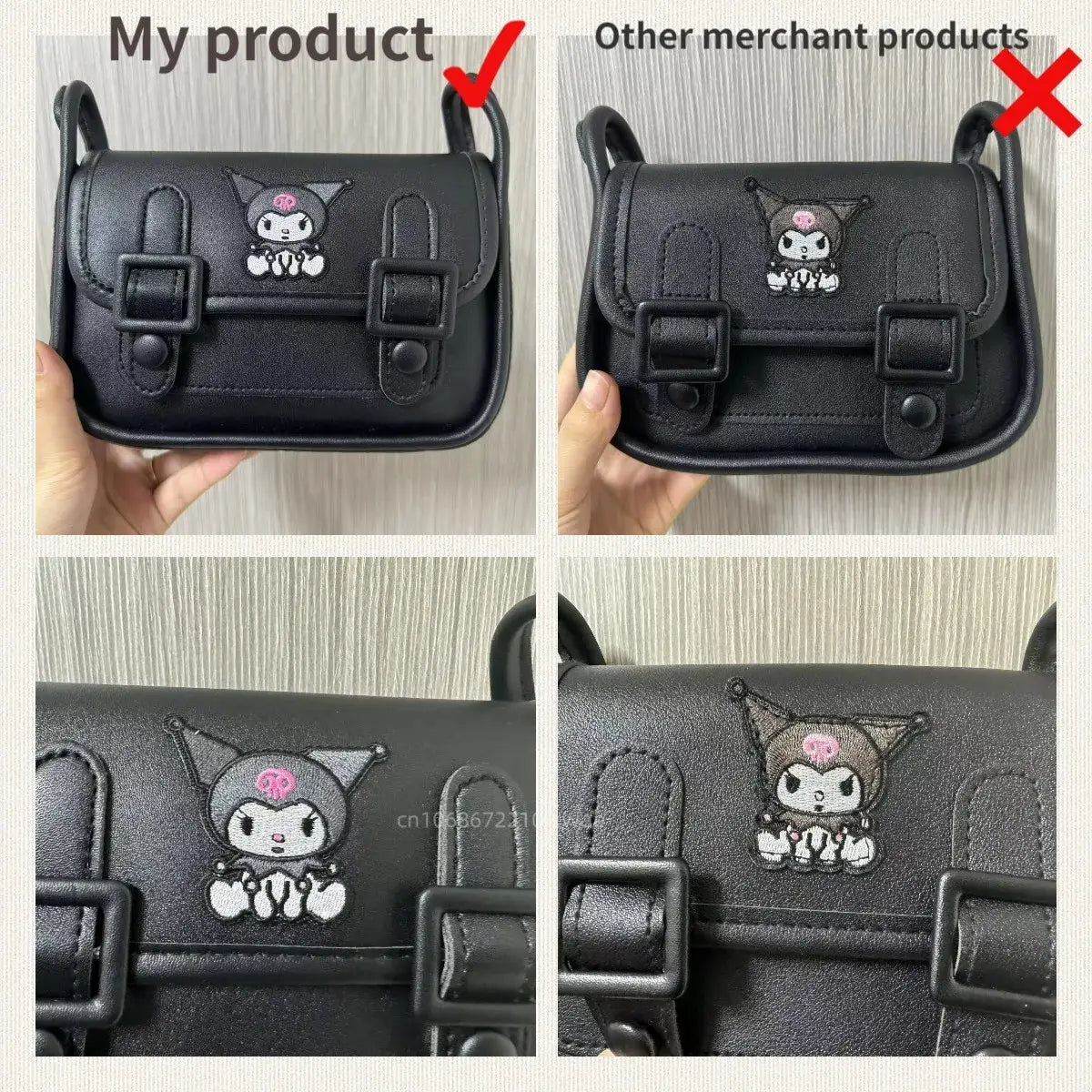 Kawaii Sanrio Kuromi & Hello Kitty PU Shoulder Bag