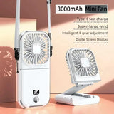 Rotary Vane Foldable Mini Neck Fan Natural Wind for Sports Portable Cooler