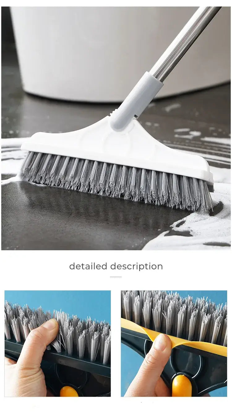 Bathroom Floor Brush with Long Handle Seam and Tile Cleaner