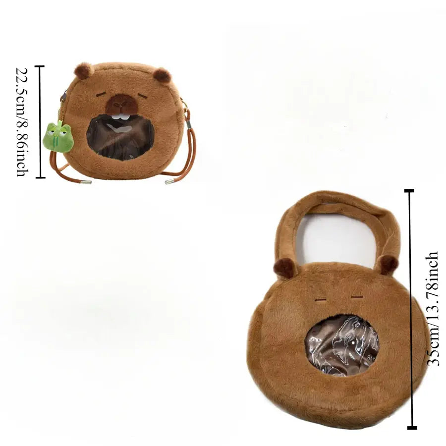 Capybara Plush Backpack Kawaii Mini Shoulder Bag for Kids and Girlfriends