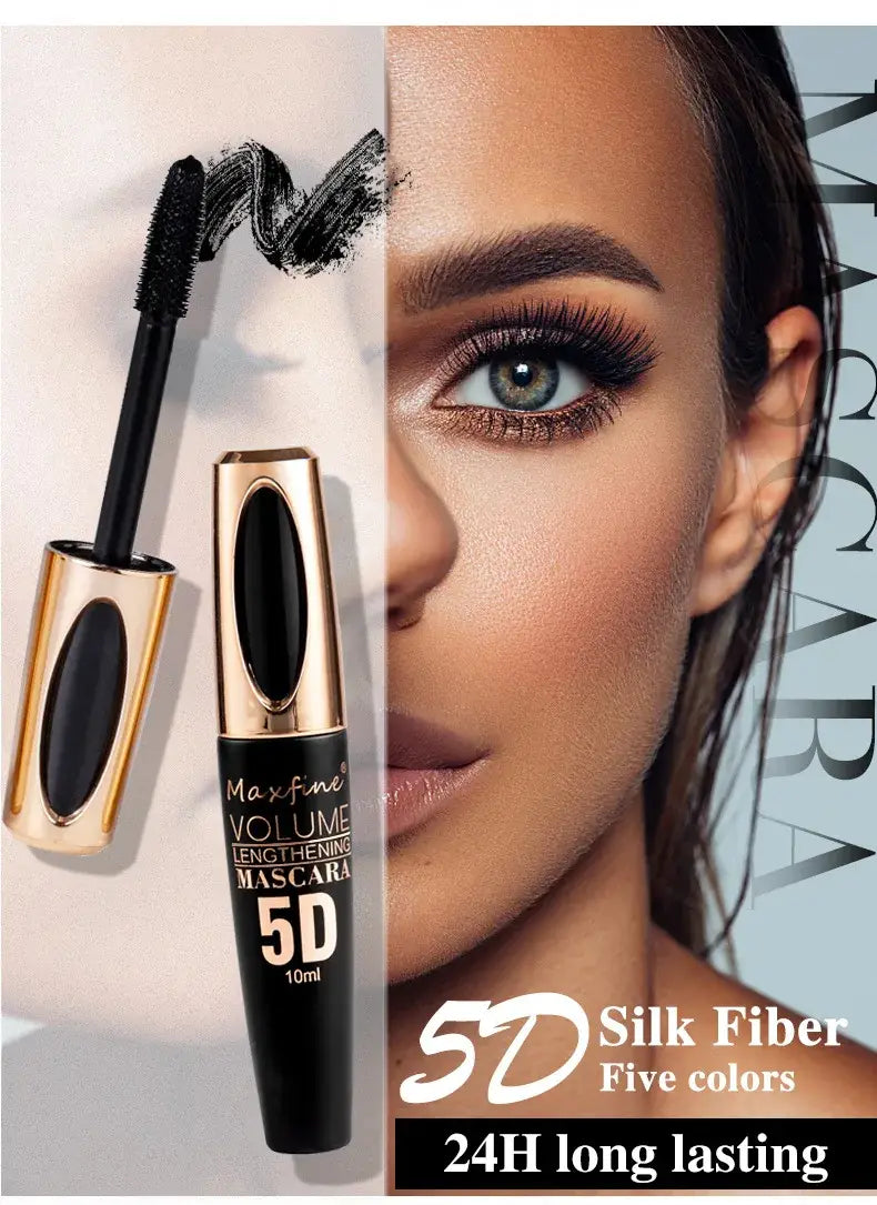 Colorful 5D Volume Mascara: Waterproof Curling Silk Extension Cream