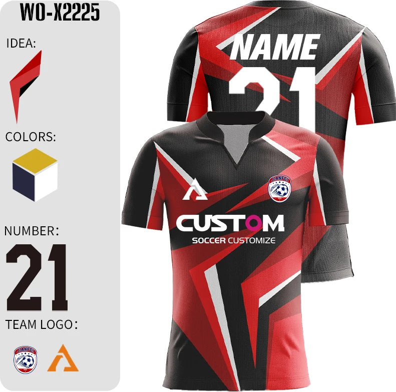 Short Sleeve Custom Sublimation Football Jersey Quick Dry Training Shirt