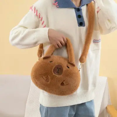 Capybara Plush Backpack Kawaii Mini Shoulder Bag for Kids and Girlfriends - CPBLA Handbag / One size