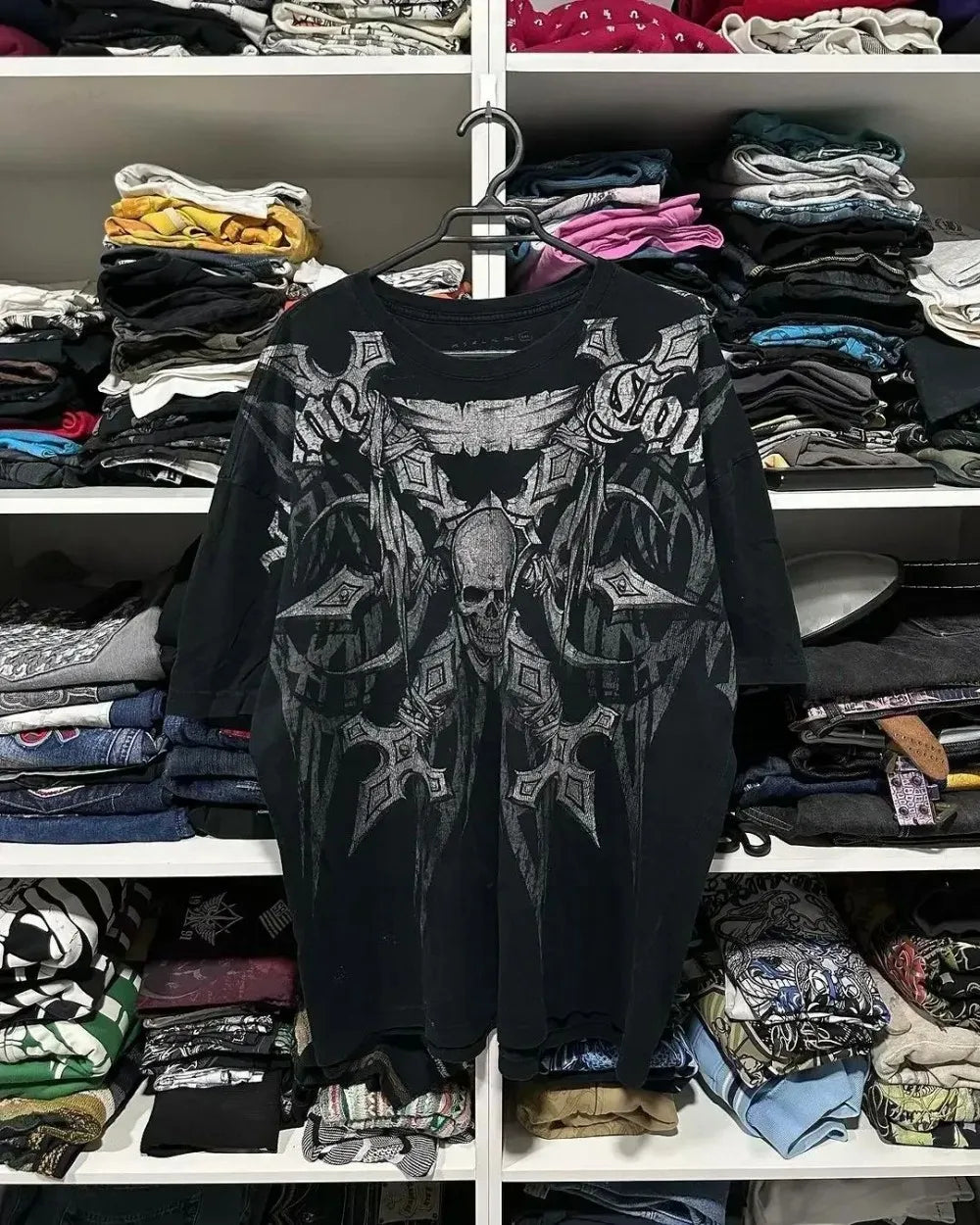 Y2K Retro Punk Hip Hop Printed T-shirt Oversized Type Fashion Top