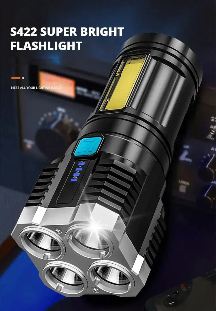 High Power Rechargeable Camping Torch with COB Light and LED Technology