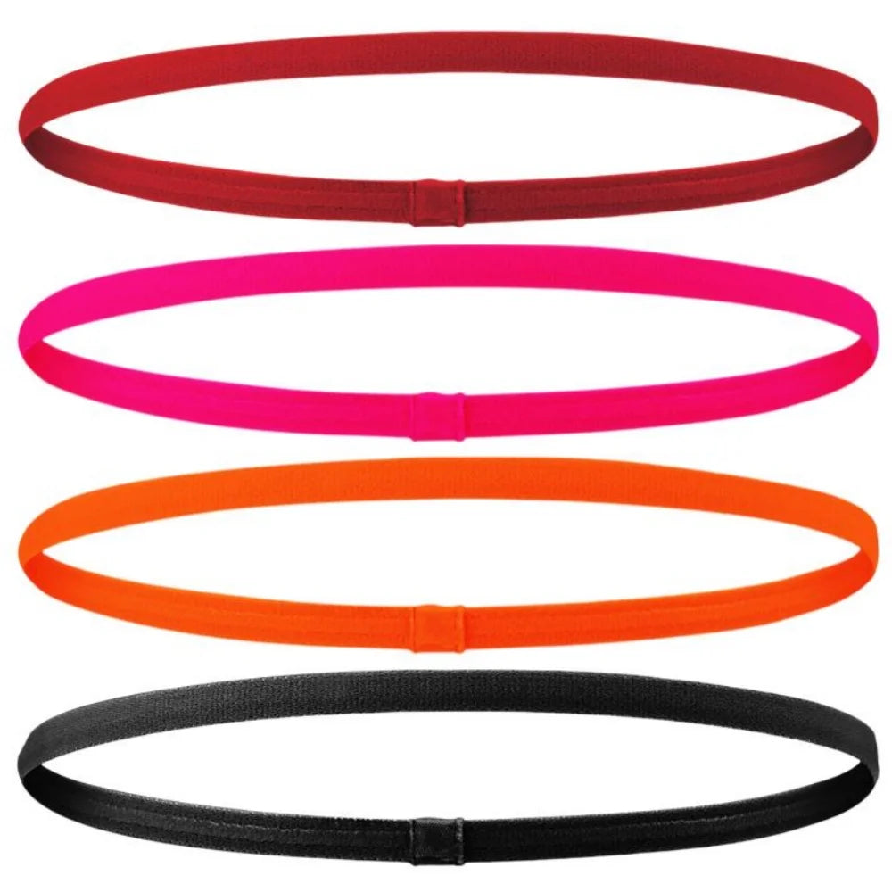 Sports Elastic Thin Headbands 4PCS Non-Slip Yoga Running Hairbands
