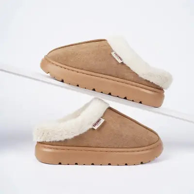 Kidmi Winter Shoes Casual Outdoor Cotton Plush Padded Slippers - U001brown / 42-43(fit40-41)