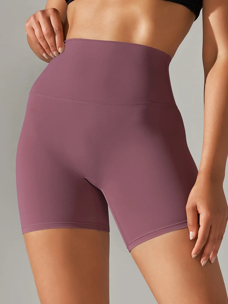 High Waist Yoga Shorts Quick Drying Fitness Workout Length