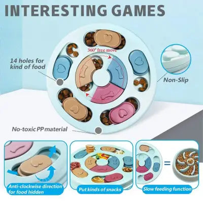 Interactive IQ-Boosting Dog Puzzle Toy Slow Feeder for Enhanced Play