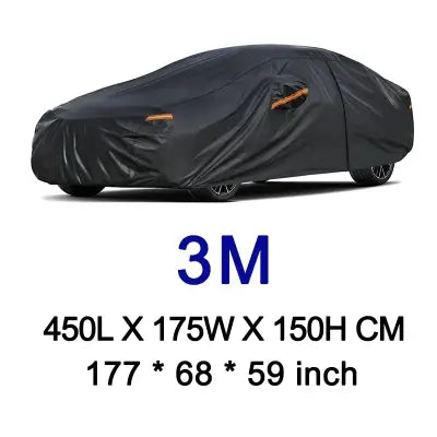 Kayme Black Heavy Duty Cotton Car Cover for All-Weather Protection - 3M / spain