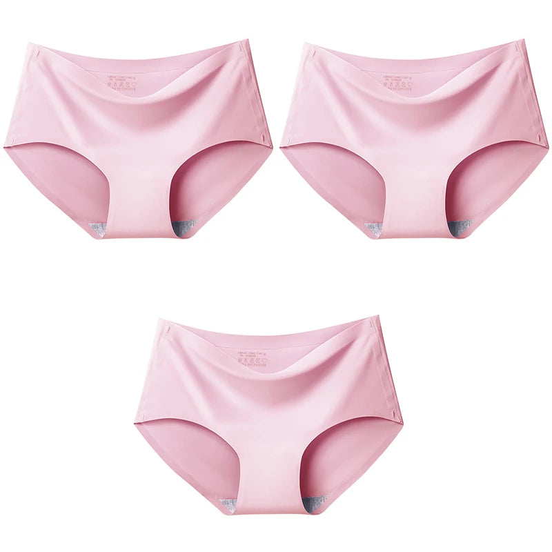 Women Panties XXL Seamless Ice Silk Briefs Breathable Drop Shipping