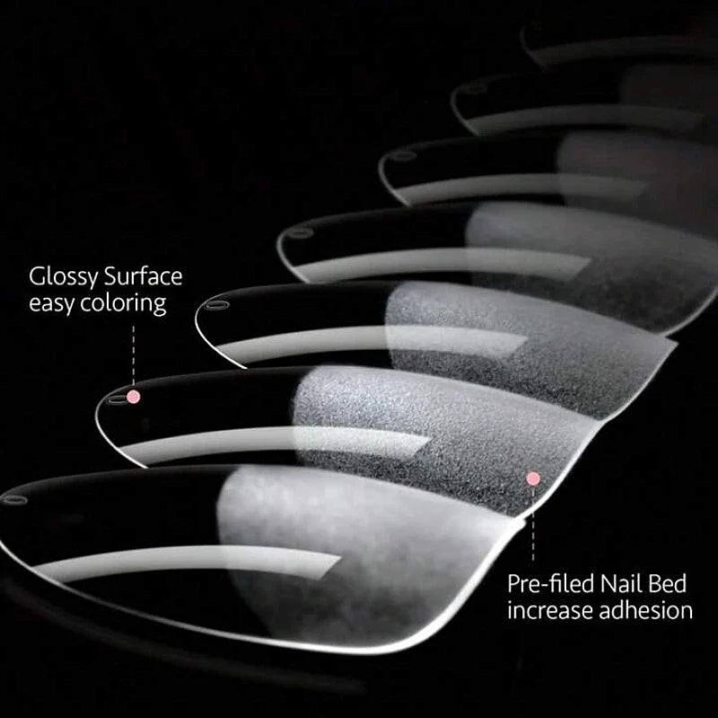 120Pcs Full Cover Nail Tips Stiletto Gel Extension Multi Style Set