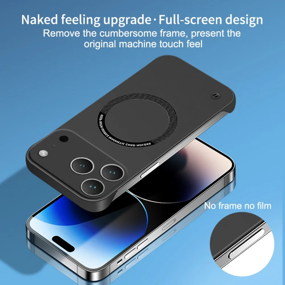 Magnetic Frameless Phone Case Hard PC Matte – Ultra Thin Borderless Style