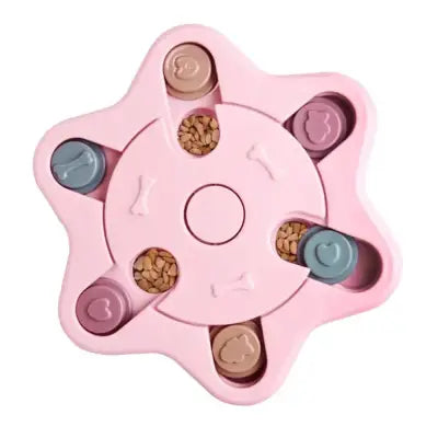 Interactive IQ-Boosting Dog Puzzle Toy Slow Feeder for Enhanced Play - hexagon Pink