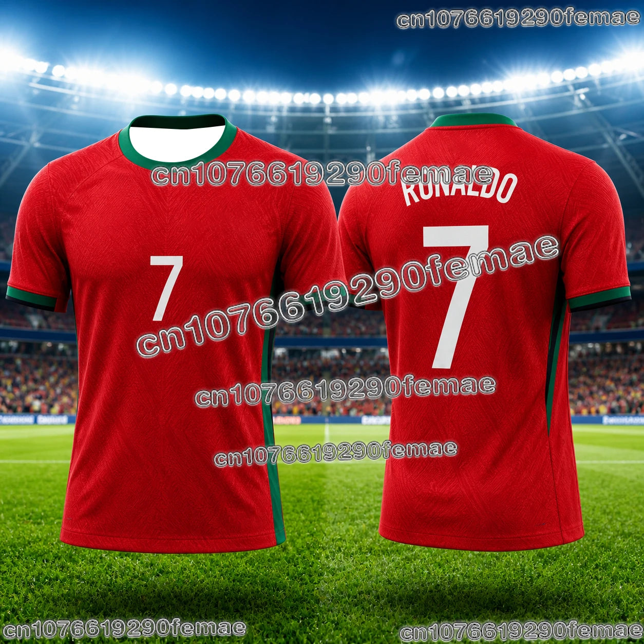 Ronaldo Soccer Jersey Cotton Polyester Blend Lightweight Sportswear