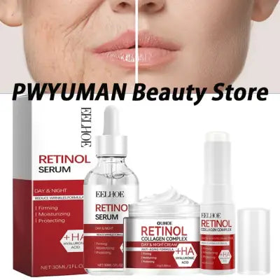 Home Wrinkle Removal Face Set with Firming Anti-Aging Serum and Eye Stick