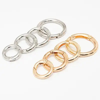 10pcs Metal Ring Spring Clasps for DIY Jewelry and Keychain Hooks