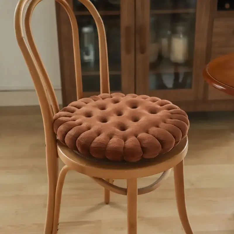 Biscuit-Shaped Plush Cushion: Soft and Creative Chair Seat Pad