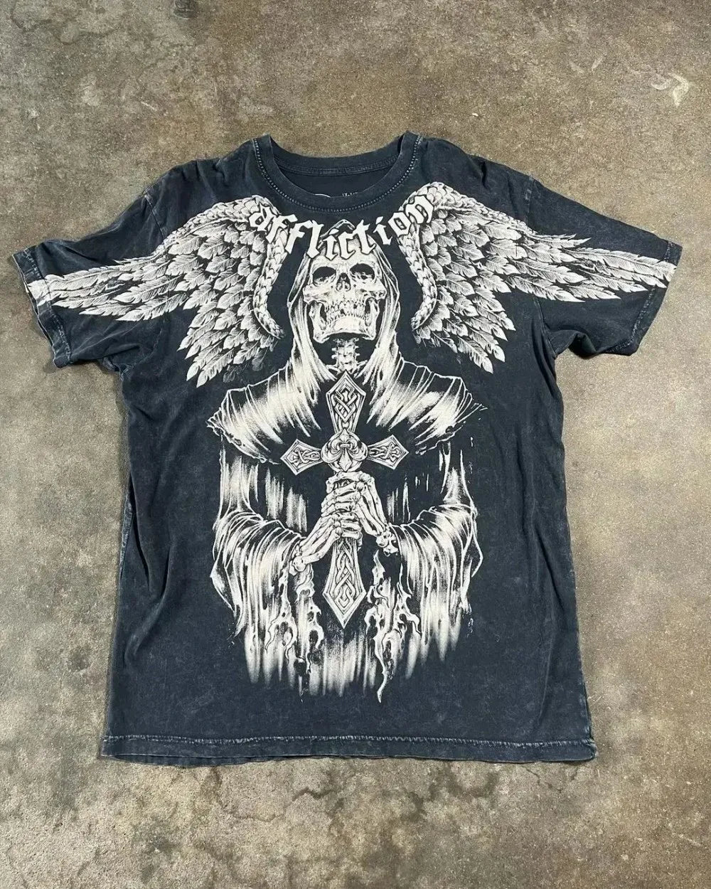 Y2K Retro Punk Hip Hop Printed T-shirt Oversized Type Fashion Top