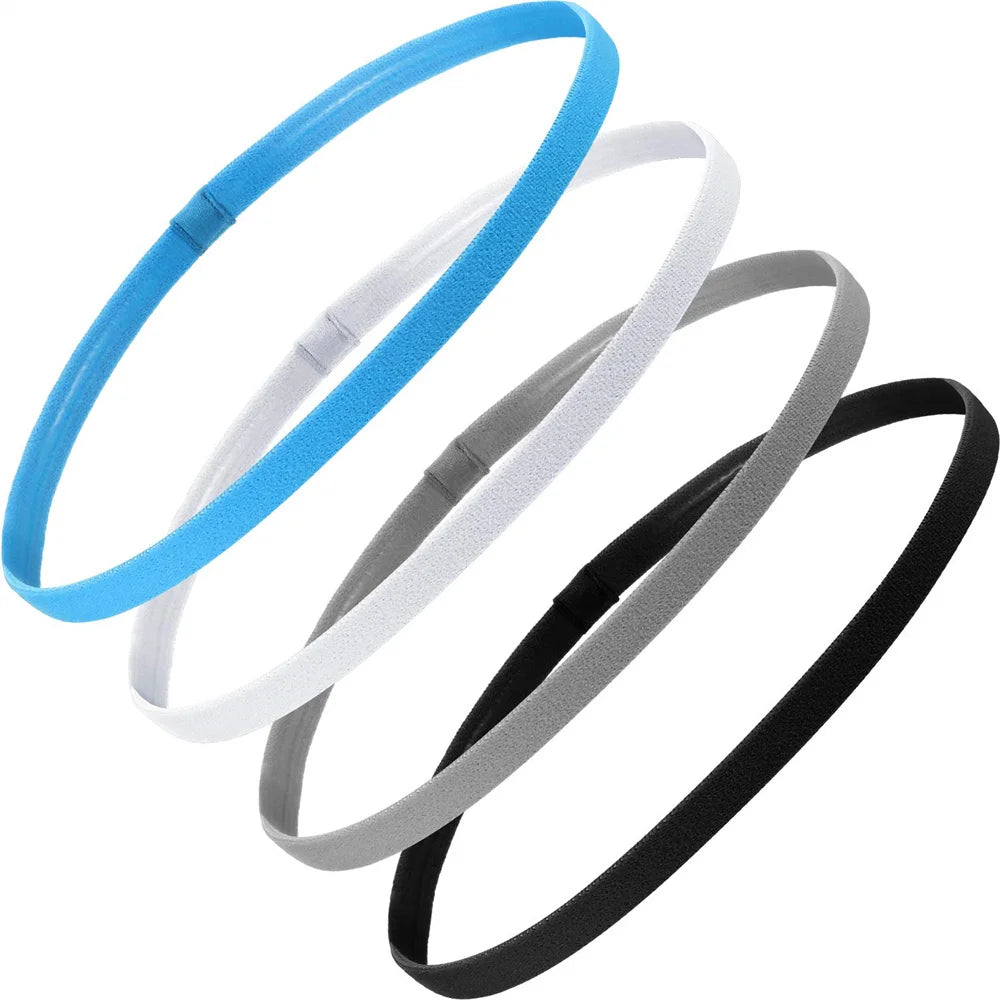 Sports Elastic Thin Headbands 4PCS Non-Slip Yoga Running Hairbands