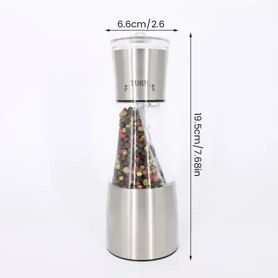 2-in-1 Stainless Steel Salt and Pepper Grinder Adjustable and Refillable