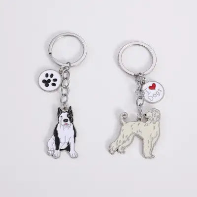 Metal Bulldog Keychain Animal Charm Pendant for Bags and Gifts