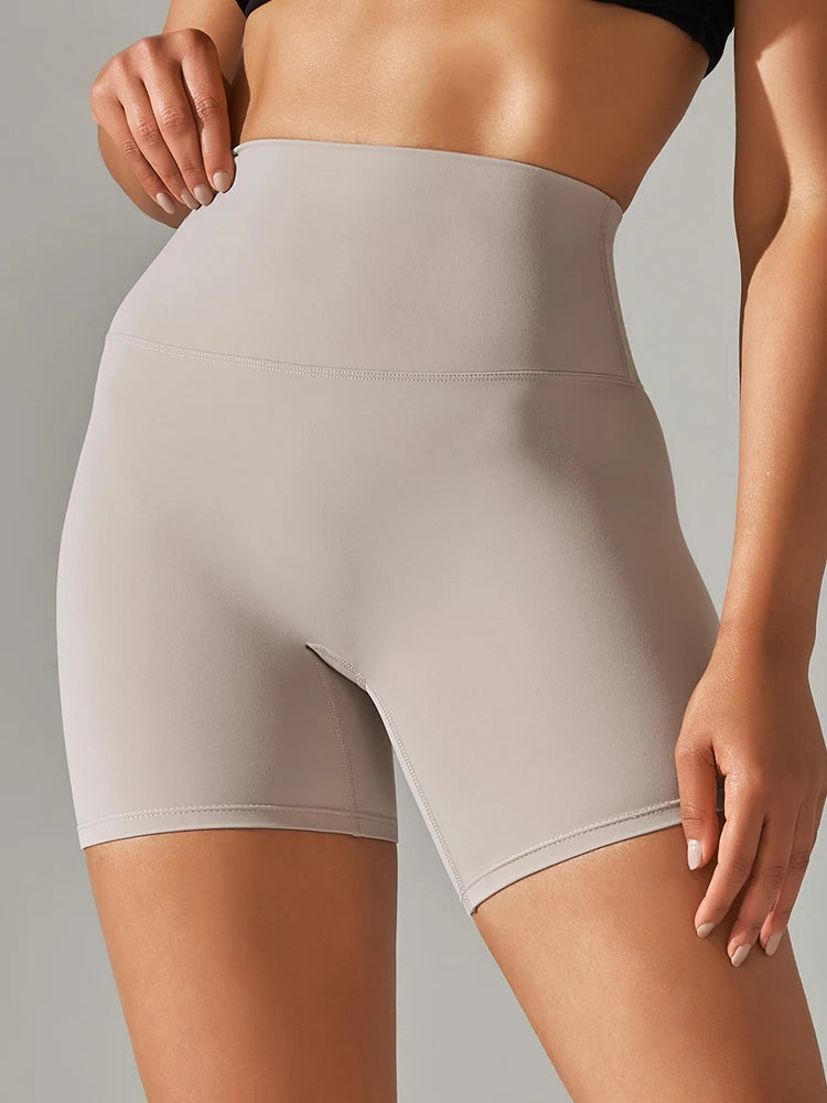 High Waist Yoga Shorts Quick Drying Fitness Workout Length
