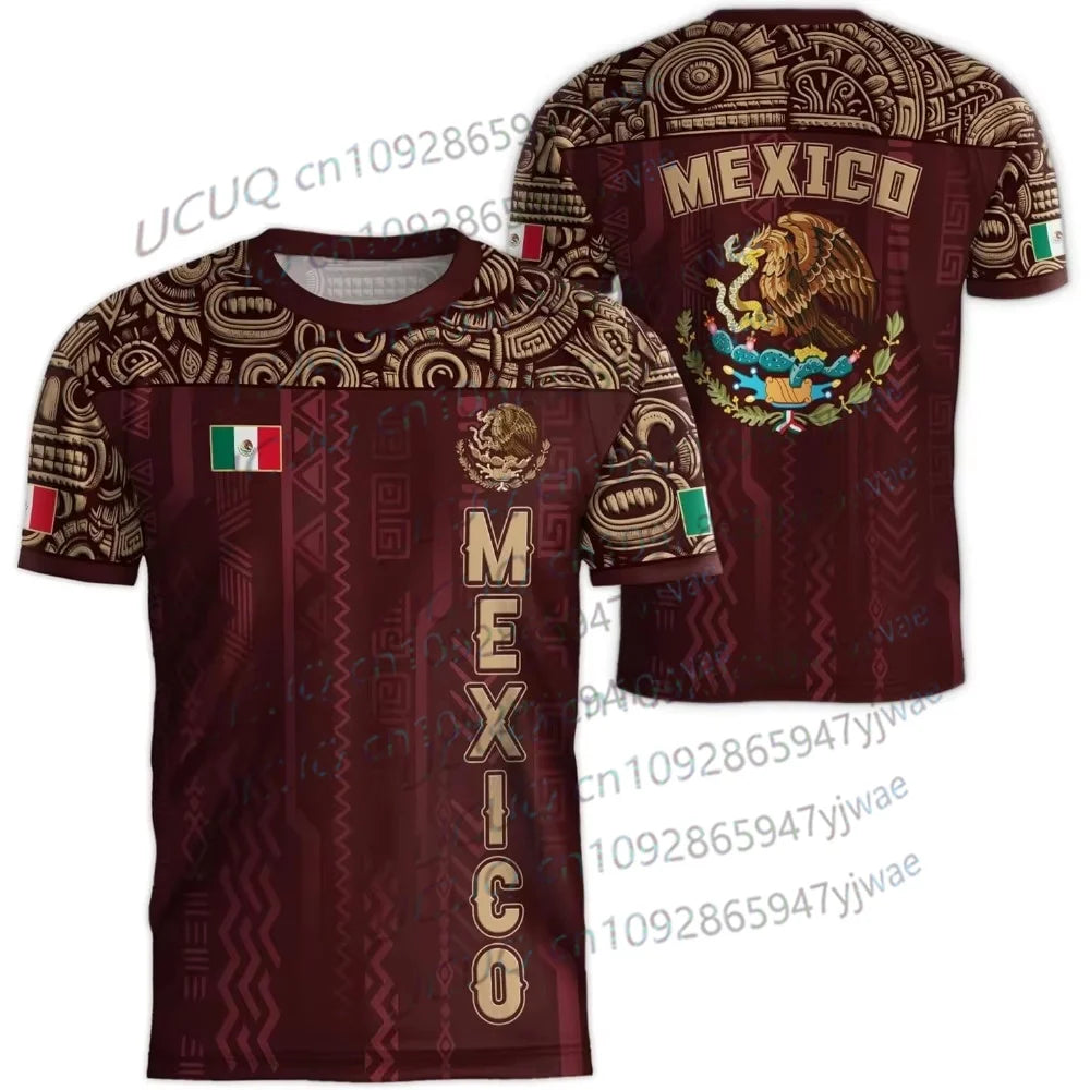 Mexico National Flag 3D Print Tops in Standard Inch Length for Sports