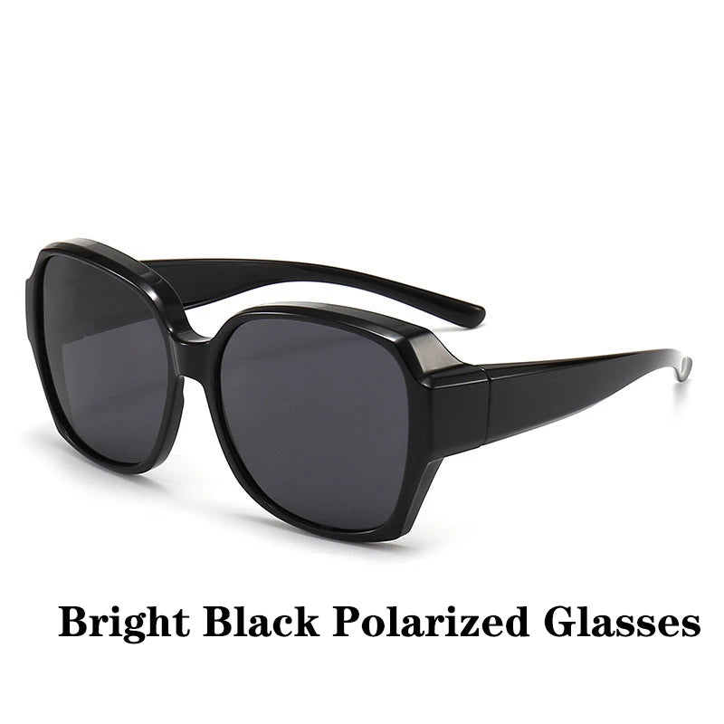 Round Polarized Fitover Sunglasses Vintage Portable Eyewear for Driving