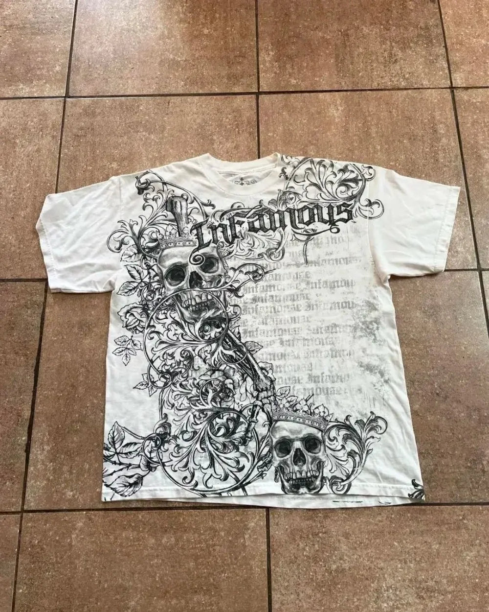 Y2K Retro Punk Hip Hop Printed T-shirt Oversized Type Fashion Top