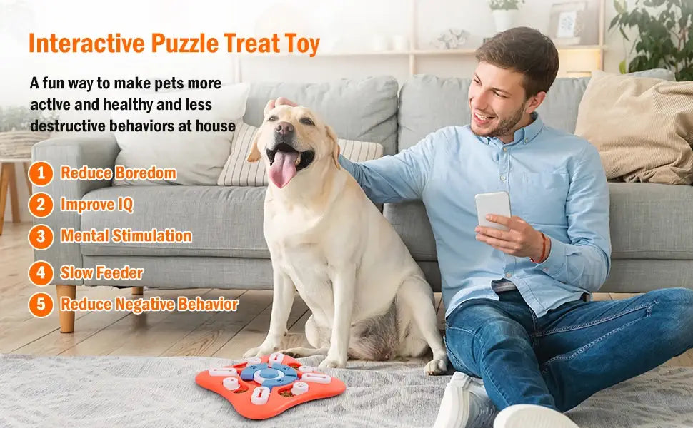 Dog Puzzle Toys and Interactive Treat Dispenser for Training