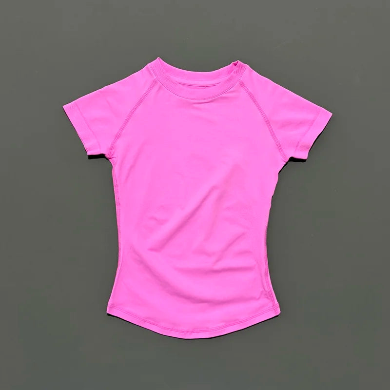 Unisex Summer Sports T Shirt Stretchy Breathable Fitness Top