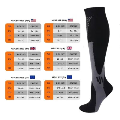 Home 3 Pairs Compression Socks 30mmHg for Varicose Veins and Edema