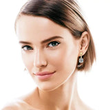 Moissanite Drop Earrings Silver Gold Plated 2.0CT Certified Wedding Jewelry