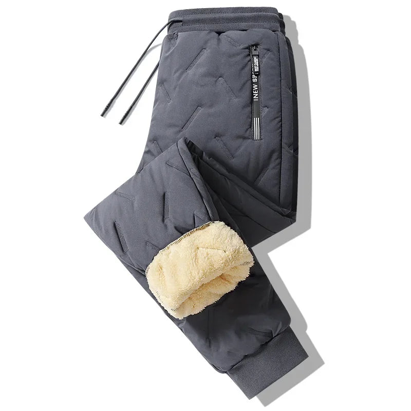 Men Thermal Fleece Sweatpants Lambswool Style Casual Warm Winter Pants