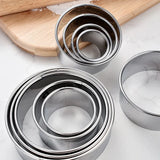 Stainless Steel Biscuit Mold 5 Piece Round Set for Pastry and Baking
