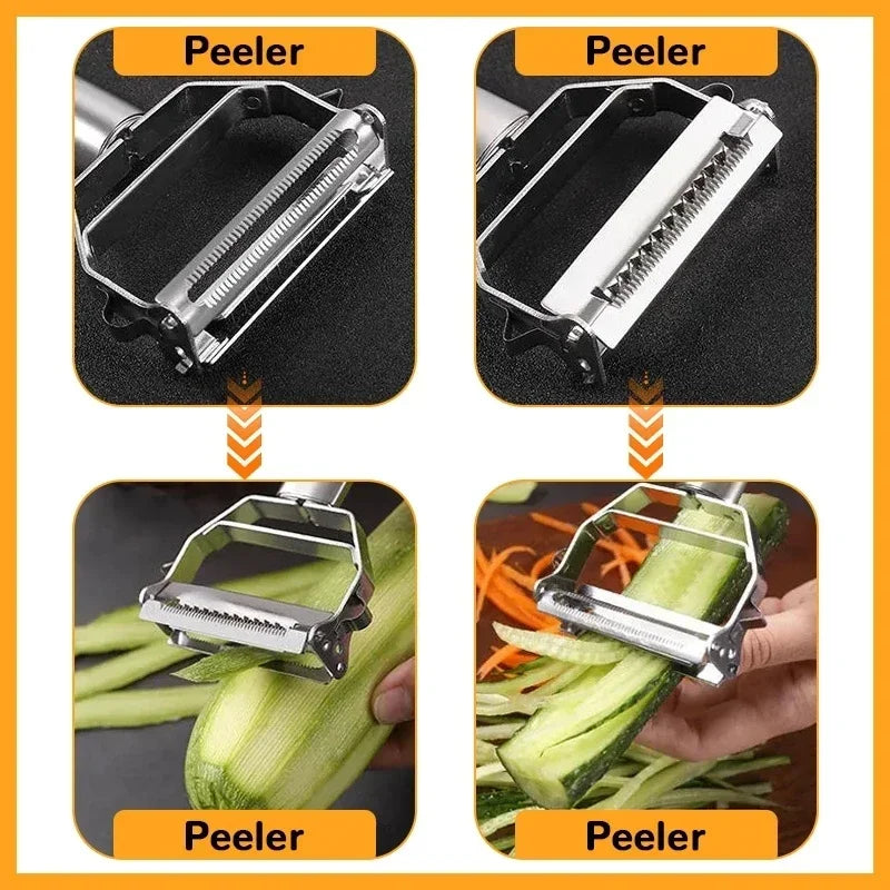 Stainless Steel Kitchen Peeler Fruit Vegetable Tool for Julienne Slicing