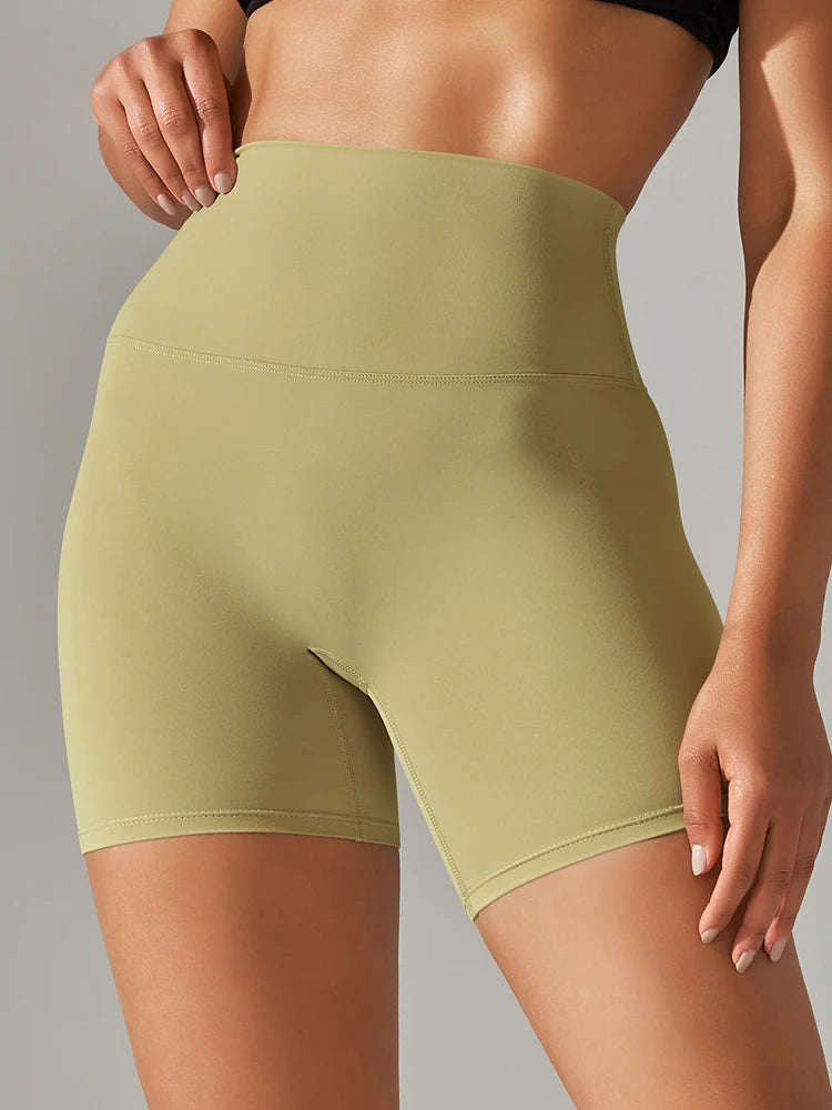 High Waist Yoga Shorts Quick Drying Fitness Workout Length
