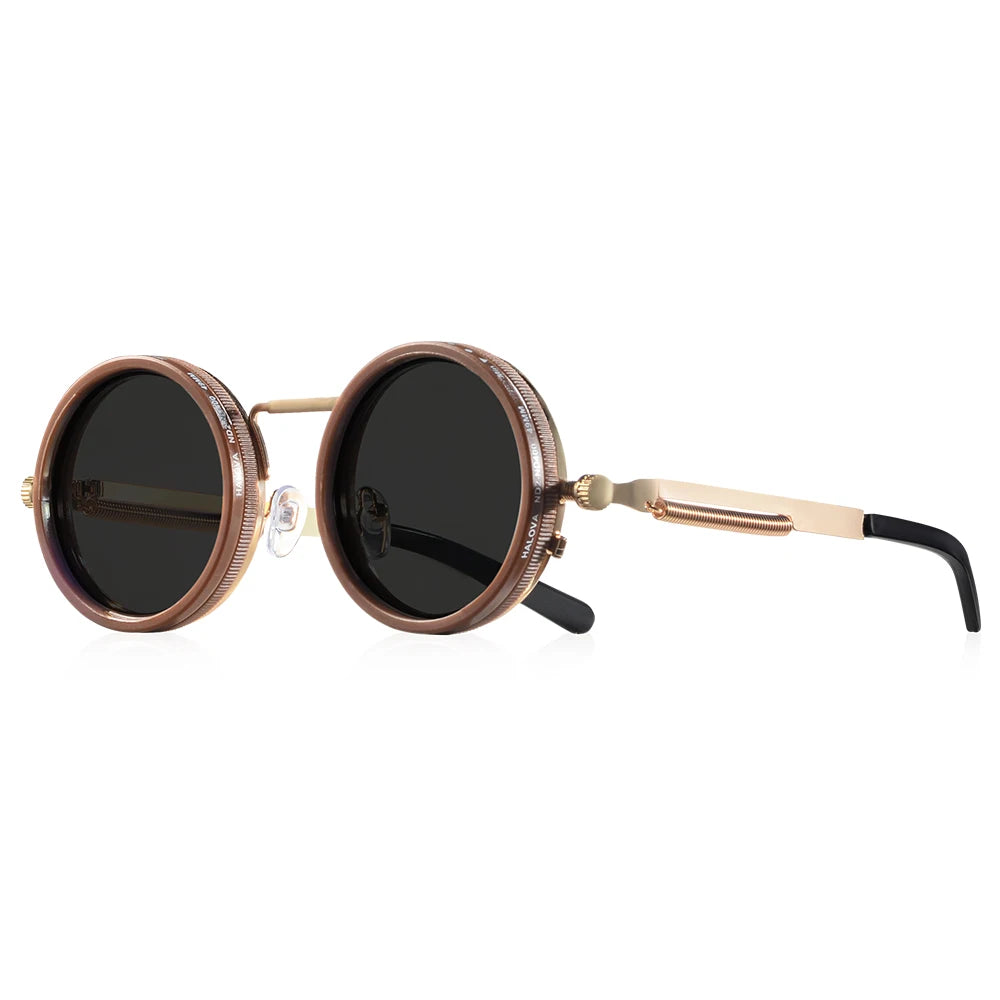 Polarized Round Sunglasses for Outdoor Adventures - C5 Coffee