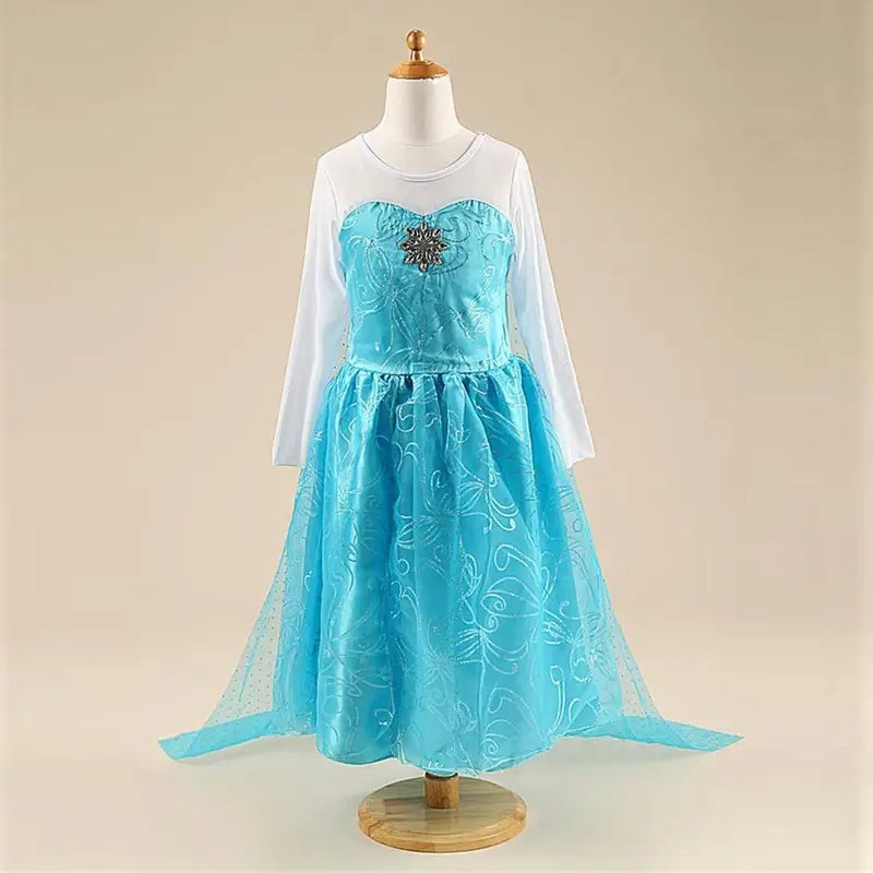 Elsa Costume for Girls – Long Sleeve Princess Dress for Cosplay