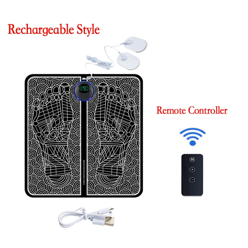 EMS Foot Massage Pad with Multi Mode Muscle Relief for Home Fitness
